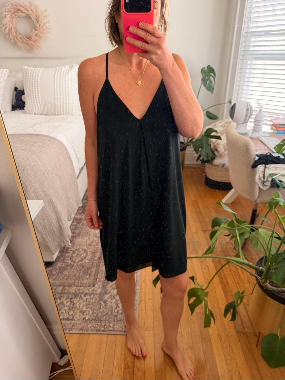 Alice & Olivia Black Spaghetti Strap Slip Dress